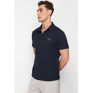 Trendyol Camelkleurig T-Shirt Met Normale Pasvorm En Geborduurde Structuur Met Polokraag Tmnss24Po00046
