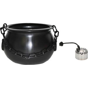 Heksen ketel/kookpot diameter 24 cm met rookmachine/mist maker met 3-kleuren