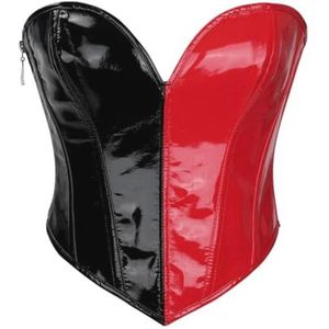 Dames leren korset zonder bandjes - Kunstlederen corsage met ritssluiting