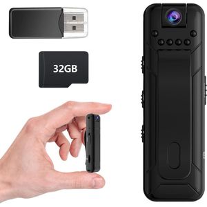 MKSS® Bodycam - Action Cam - Bewegingsdetectie - 180º Draaibare Lens - Bodycam Politie - Spycam - Full HD - Zwart