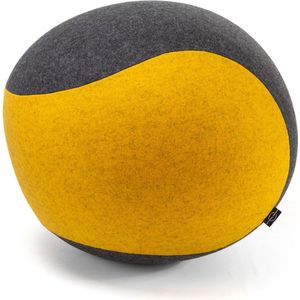 SPHERO - Officeball - Zitbal - Ovaal - Large 59 cm - Vilt - Antraciet / Geel - Met handpomp