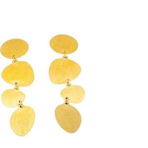 Edelstaal RVS oorhangers mat en verguld met geel goud LILY van nd creation