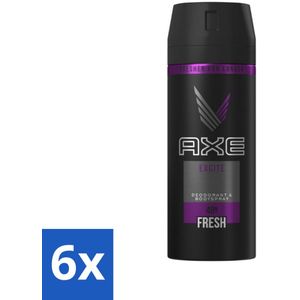 Axe - Deodorant Bodyspray - 48hrs Fresh - Excite - 150 ml - Voordeelverpakking - 6 stuks