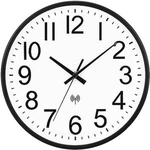 Draadloze Radioklok Wandklok zonder Tikkende Geluiden - 30 cm Keukenklok met Grote Cijfers