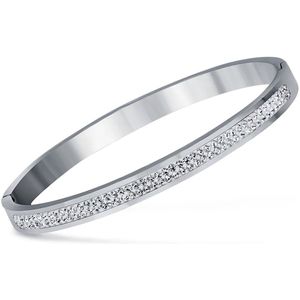 N3 Collecties Mode-sieraden armbanden met twee lijnen kristal strass Pave roestvrijstalen armband voor dames