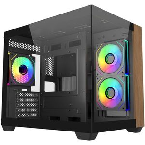 Cooler Master Elite 481 Wood Mini Tower Zwart