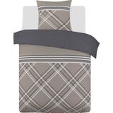 Vision - Omkeerbaar Beddengoed William - Dekbedovertrek 140 x 200 cm - 100% Katoen