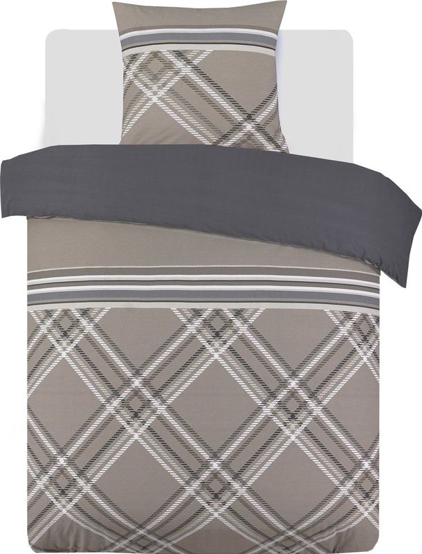 Vision - Omkeerbaar Beddengoed William - Dekbedovertrek 140 x 200 cm - 100% Katoen