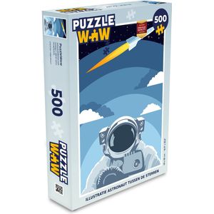 Puzzel Astronaut - Raket - Wolken - Legpuzzel - Puzzel 500 stukjes