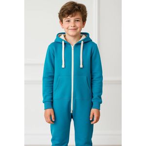 JC Blue - Turquoise Onesie kinderen - Onesie Jongens - Onesie Meisjes - Maat 152