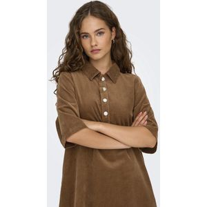 Only - Onlgry Nessa Ss Cord Dress - Bruin - Jurk