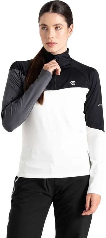 Dare2b Ice Ii Core Stretch Sweatshirt Met Halve Rits Wit,Zwart 32 Vrouw