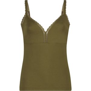 Ten Cate Dames Secrets Modal Top V-Neck Lace Olive Green M