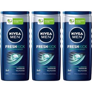 Nivea Men Fresh Kick 3 in 1 Douchegel - DUOPAK - 2 x 250 ml