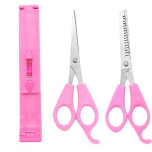 Mmgoqqt - Haarscharen Set - Roze - Thinning En Rechthoekige Schaar - Thuis Knippen Voren