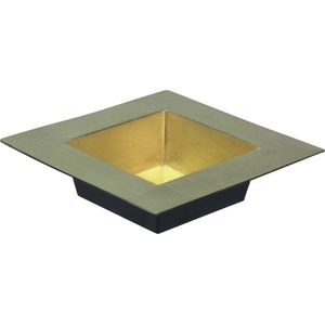 Othmar Decorations kerststukje dienblad/plateau/tray -goud -20 x 20cm -kunststof