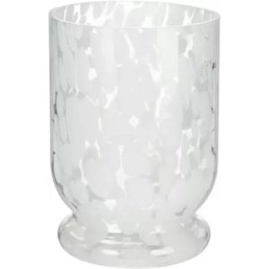 Waxinelichtjeshouder van Glas 11 x 15 cm - Wit