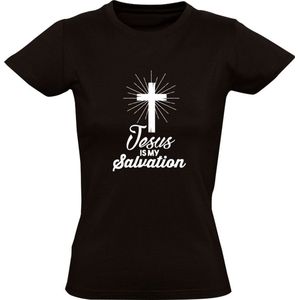 Jesus is my Salvation | Dames T-shirt | Zwart | Jezus is mijn redding | Messias | Christen | Christendom | Evangelie | Nieuwe Testament | God