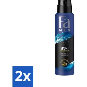 Fa Men - Sport - Deodorant Spray - Vitaliserende Geur - 150 ml - Voordeelverpakking - 2 stuks