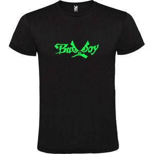 Zwart T-shirt ‘Awesome Sinds 1972’ Neon Groen Maat XS