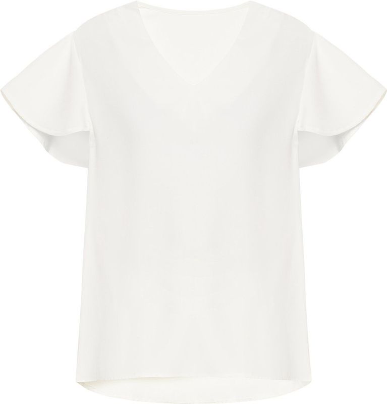 usha - Blouse - Effen - Korte Mouwen - V-hals