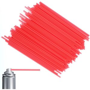 100 stuks spuitrietjes, 12 cm vervangend verlengrietje voor spuitfles, rode plastic verlengbuizen voor spuitmonden voor smalle ruimtes, verfreiniger, smeermiddel