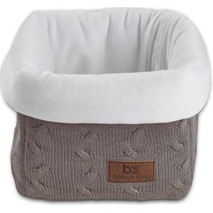 Baby's Only Gebreide commodemandje - Opbergmandje - Commode organizer - Babykamer accessoires Cable - Taupe