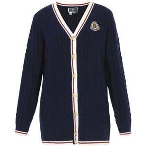 DreiMaster - Maritim - Gebreid Vest - Donkerblauw - Donkerrood