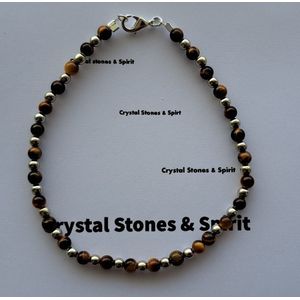 Enkelbandje Tijgeroog Rood, zilverkleurig 4 mm