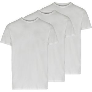 Phil & Co Ondershirt Heren T-shirt Ronde Hals Regular Fit 3-Pack Wit - Maat XXL