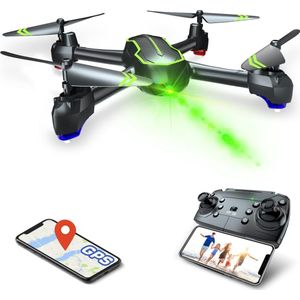 D&B Drone - GPS Drone met HD 1080P Camera - 32 Minuten Vliegtijd - Voor Beginners - Volgmodus - Automatische Terugkeer - Kleur Groen