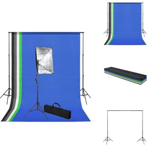 vidaXL Softbox Studio Lampenset - Achtergrondset 5x - 300cm - 24W Daglichtlamp - Fotostudio Set