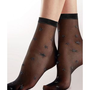 Pretty Polly Sokje - Fashion - Sparkly Star - Mesh - Dames - Enkelsokje - One Size - Zwart