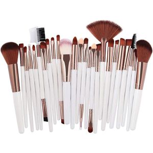 Make-up Kwasten Set - 25-delige Oogschaduw Foundation Poeder Borstelset voor Cosmetische Schoonheid - Wit