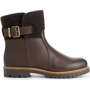 Travelin' Orkla Dames - Enkellaarzen - Wol/Vilt - Donkerbruin