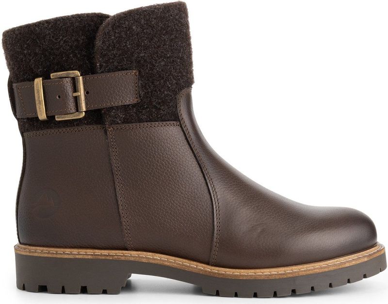 Travelin' Orkla Dames - Enkellaarzen - Wol/Vilt - Donkerbruin