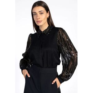 AAIKO Pillar Paillette Pes 522 Dames - Jurken - Zwart - Maat S