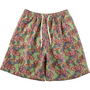 Emilie collection - zwembroek - bloemenprint - groen - extra lang