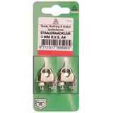 Deltafix - Staaldr.klem 2mm - RVS - 2 Stuks