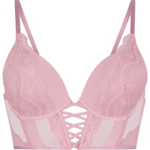 Hunkemöller Dames Lingerie Voorgevormde push-up longline beugel bh Selina - Roze - maat B75