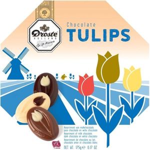 Chocolade droste verwenbox tulips 175gr - 6 stuks