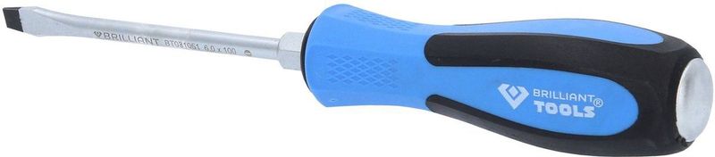 BRILLIANT TOOLS - Sleufschroevendraaier met Slagkap - 6,0 x 100 mm - Chroom Vanadium Staal