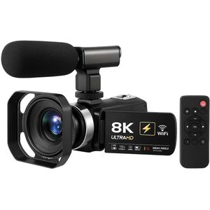 UltraCapture - Digitale Videocamera - 8K - Wifi Camcorder - Met Microfoon - Infrarood Nacht Visie - Dv Recorder - 48 MegaPixels - 128GB Kaart - 60fps - 18x Digitale Zoom - Touchscreen - Anti Shake - Nachtzicht