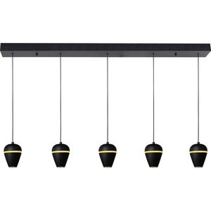 Highlight hanglamp Kobe 5L balk 110 cm - zwart