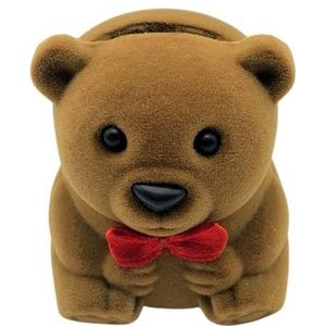 Bruiloft, Huwelijk, Aanzoek, Ringdoosje, Sieradendoosje, Mini Beer, Beertje, Bruin, Teddy, Liefde, Trouwen, Huwelijkscadeau, Verloving, Romantiek