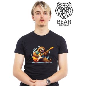 Luiaard met gitaar | Funshirt | Grappig t-shirt | Maat XXXXL