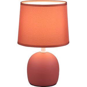 LED Tafellamp - Tafelverlichting - Torna Zikkom - E14 Fitting - Rond - Mat Oranje - Keramiek