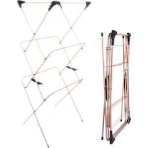 Beldray 3-Tier Airer Large Clothes Horse Drying Rack 7KG opvouwbaar Rose Gold