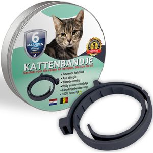 Vlooienband - katten - Zwart - 100% natuurlijk - Zonder giftige pesticiden - Veilig voor mens en dier - Milieuvriendelijk - Kattenbandje - Geur halsband
