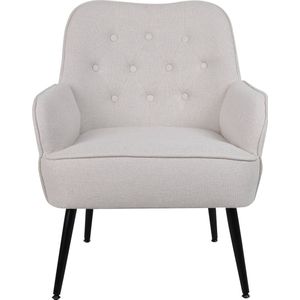 Merax Fauteuil - Stoel met Metalen Poten - Zitstoel Klassiek - Gebroken Wit